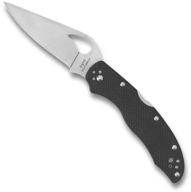 Alt view image 4 of 7 - Spyderco Harrier 2 Byrd Folding Knife with 8Cr13MoV Stainless Steel Blade, Full-Flat Grind, Back Lock for Cutting Tool Functions (PlainEdge)