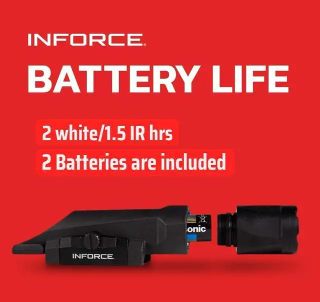 Alt view image 6 of 7 - INFORCE Gen 3 WMLx White-IR Rifle Light with 900 Lumen Output, 656-Feet Range, 66-Feet Waterproof, and Non-Slip Button (Black)