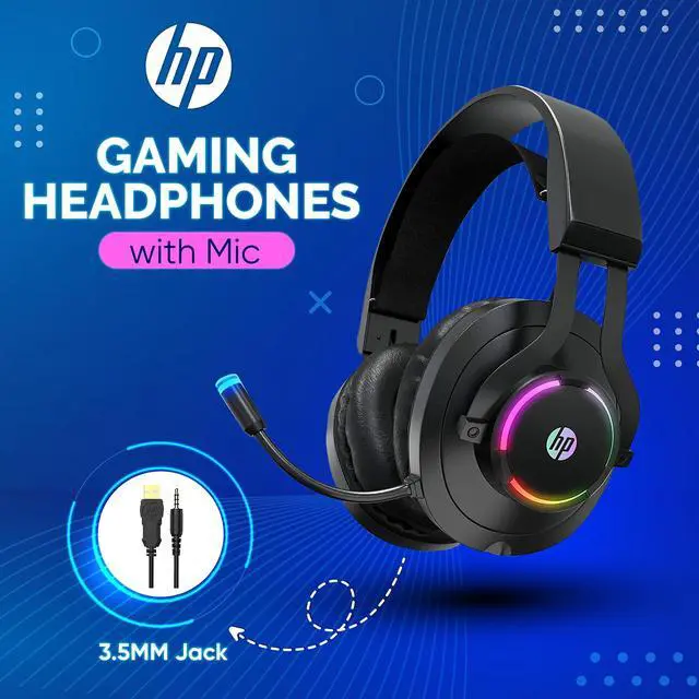 Alt view image 9 of 14 - HP Wired Over Ear Gaming Headset with Noise Cancelling Microphone  with LED Lights for Xbox One Controller, PS4, PC, Laptop, Nintendo Switch (H360)