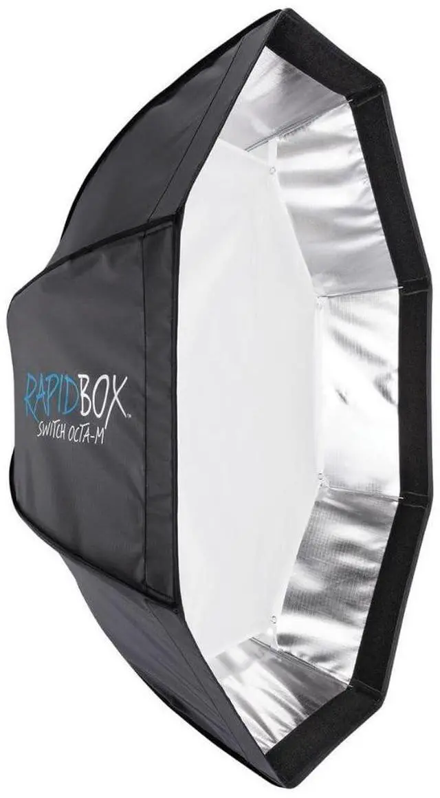 Alt view image 5 of 7 - Westcott Rapid Box Switch Bundle with Octa-M Light Modifier for Round Head Speedlite Insert, Collapsible Design, and Quick-Release Thumb-Lock (Black)