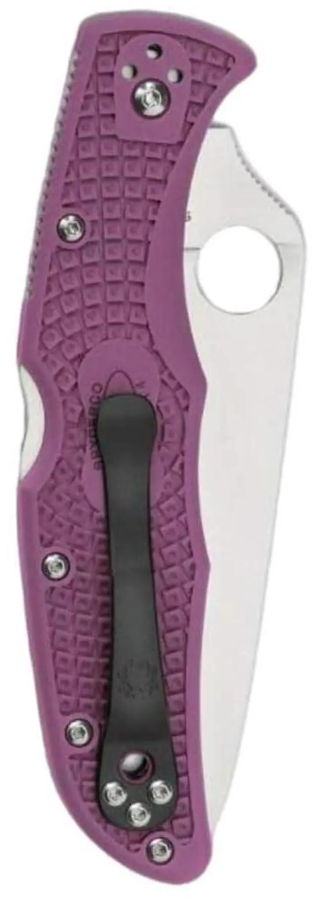 Alt view image 3 of 8 - Spyderco Endura 4 Lightweight Signature Folder Knife with 3.80" VG-10 Steel Blade and Purple FRN Handle - PlainEdge - C10FPPR