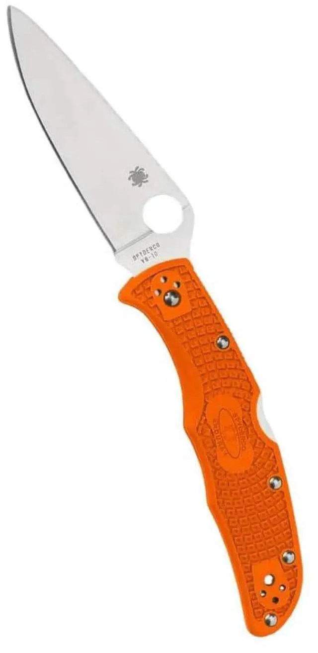 Alt view image 11 of 17 - Spyderco Endura4 Ltwt Orange FRN FG Plainedge Knife