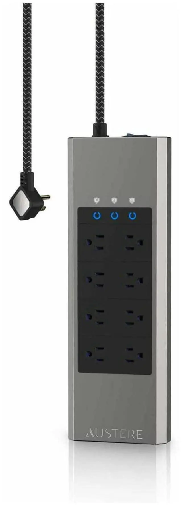 Alt view image 19 of 20 - Austere VII Series Power 8-Outlet With 45W USB-C PD port Omniport USB \\ 4,000 Joules, PureFiltration, Flameless MOV, Overcurrent Protection, SmartFit Outlets, WovenArmor Cable & Component Guarantee