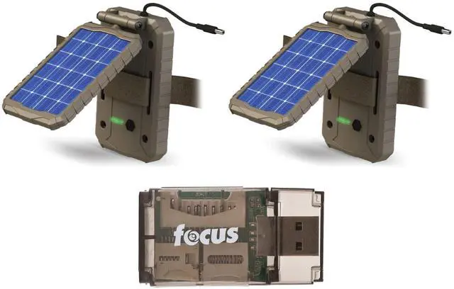 Alt view image 7 of 7 - Stealth Cam Lithium Solar Power Panel (2-Pack) with Card Reader Bundle (3 Items)