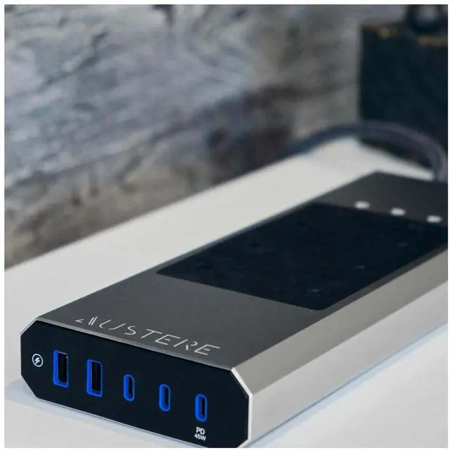 Alt view image 20 of 20 - Austere VII Series Power 8-Outlet With 45W USB-C PD port Omniport USB \\ 4,000 Joules, PureFiltration, Flameless MOV, Overcurrent Protection, SmartFit Outlets, WovenArmor Cable & Component Guarantee