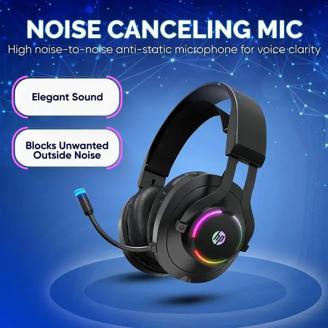 Alt view image 11 of 14 - HP Wired Over Ear Gaming Headset with Noise Cancelling Microphone  with LED Lights for Xbox One Controller, PS4, PC, Laptop, Nintendo Switch (H360)