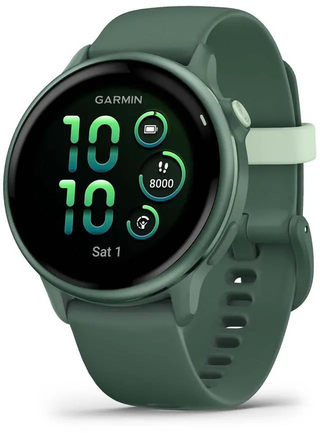 Alt view image 2 of 7 - Garmin vivoactive 6 GPS Smartwatch (Metallic Jasper Green) Bundle with House of Marley Rebel True Wireless Earbuds