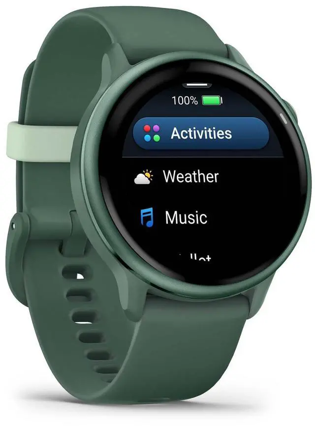 Alt view image 4 of 7 - Garmin vivoactive 6 GPS Smartwatch (Metallic Jasper Green) Bundle with House of Marley Rebel True Wireless Earbuds