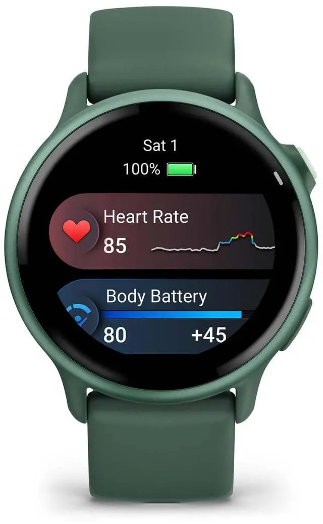 Alt view image 5 of 7 - Garmin vivoactive 6 GPS Smartwatch (Metallic Jasper Green) Bundle with House of Marley Rebel True Wireless Earbuds