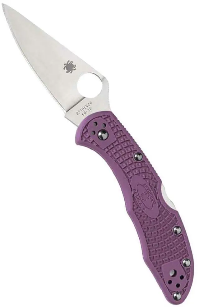 Alt view image 19 of 20 - Spyderco Delica 4 Folder 2.88 in Plain Purple FRN Handle