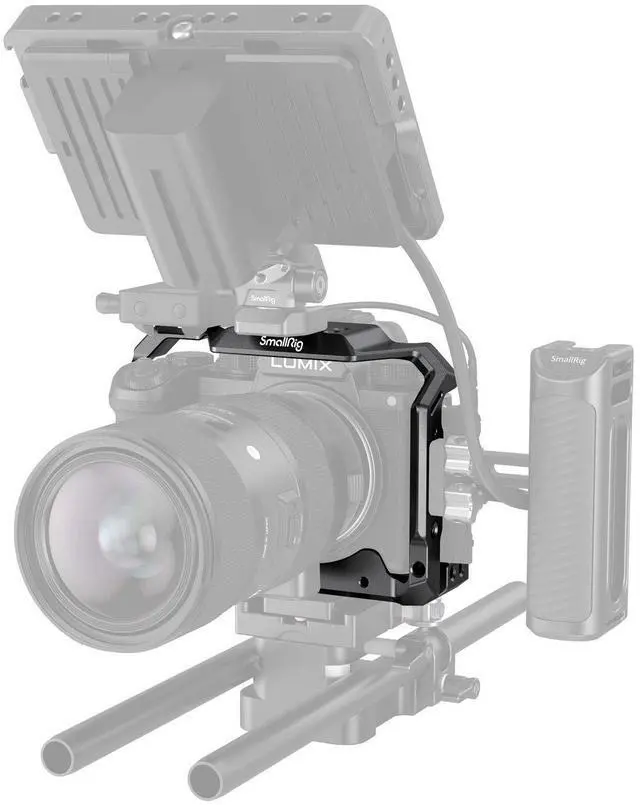 Alt view image 7 of 14 - SmallRig S5 S5D Cage Kit for Panasonic LUMIX S5 S5D Camera, Aluminum Alloy Camera Cage with NATO Rail and Cold Shoe Mount for Microphone and Light 2983