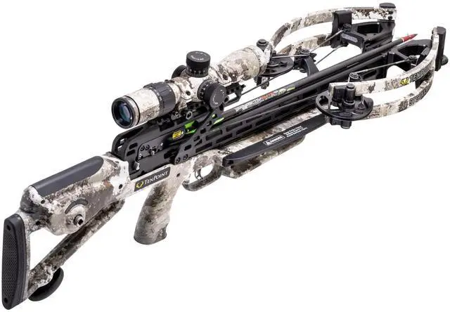 Main image of TenPoint Stealth S1 Trigger 450 FPS Crossbow Package ACUslide Evo-X Elite Camo Scope with Advanced Roller-Sear System (Veil Alpine)