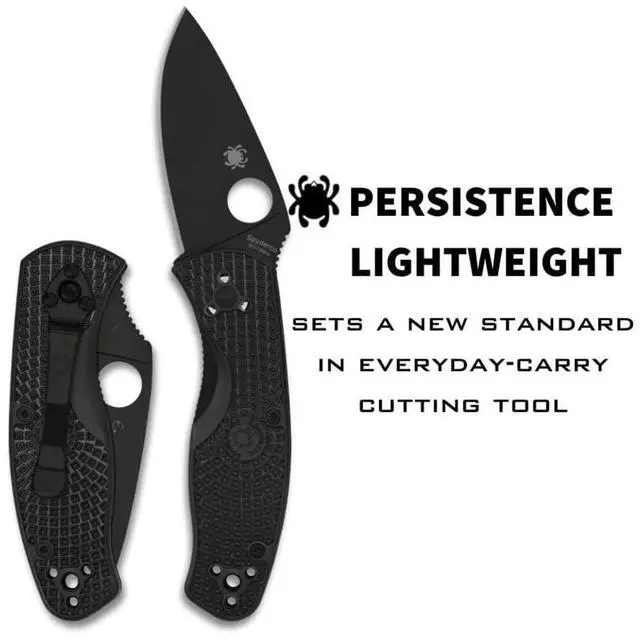 Alt view image 3 of 7 - Spyderco Persistence Lightweight 6.85-Inch PlainEdge Pocket Knife with 8Cr13MoV Steel Blade and FRN Handle (Black)