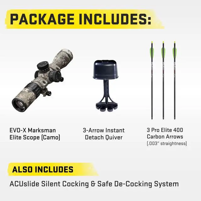 Alt view image 3 of 7 - TenPoint Stealth S1 Trigger 450 FPS Crossbow Package ACUslide Evo-X Elite Camo Scope with Advanced Roller-Sear System (Veil Alpine)