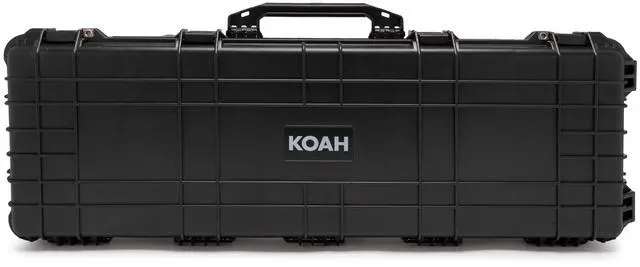 Main image of Koah 44" Inch Weatherproof Protective Roller Rifle Hard Case with Customizable Foam, Pressure Valve, and Lock Fittings (Black)
