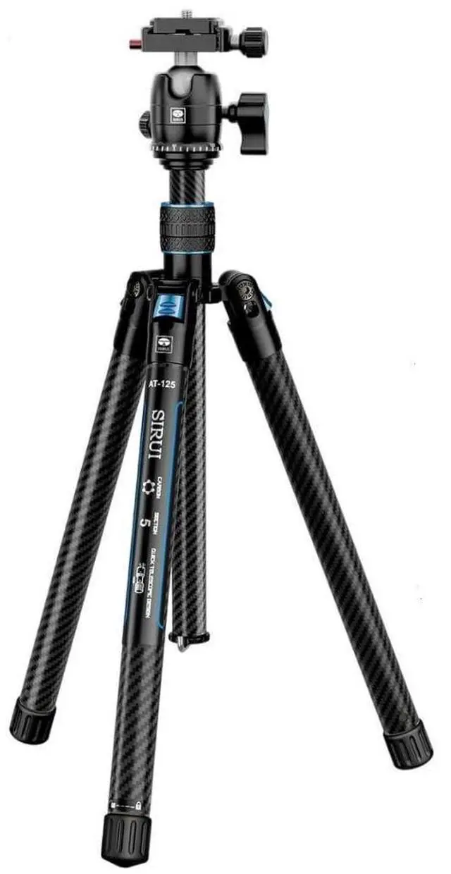 Alt view image 9 of 15 - SIRUI Carbon Fiber Tripod with B-00K Traveler X-I Max Load 22lbs AT-125+B-00K a