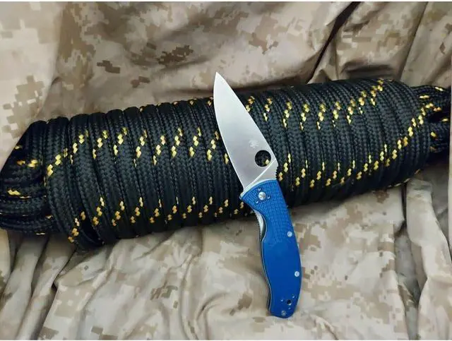 Alt view image 6 of 7 - Spyderco Tenacious Lightweight Folding Utility Pocket Knife with 3.39-Inch CPM S35VN Steel Blade and Blue FRN Handle (PlainEdge)