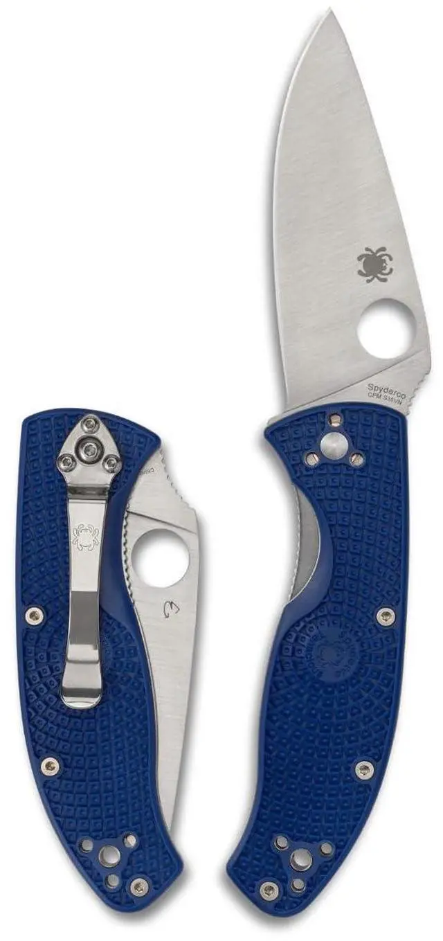 Alt view image 7 of 7 - Spyderco Tenacious Lightweight Folding Utility Pocket Knife with 3.39-Inch CPM S35VN Steel Blade and Blue FRN Handle (PlainEdge)