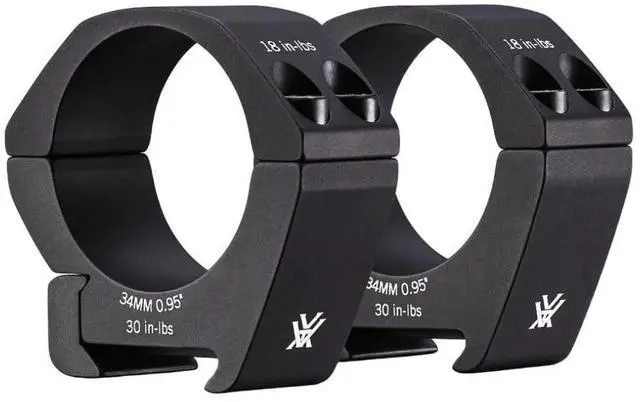 Main image of Vortex Pro 34mm Type 2 Low-Glare Matte Black Anodized Riflescope Rings with Laser Engraved Torque (0.95-Inch)