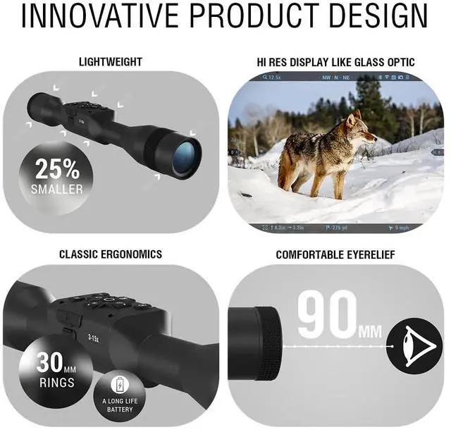 Alt view image 4 of 6 - ATN X-Sight 5 3-15x Ultra HD 4K Plus Weather-Resistant Smart Day and Night Vision Rifle Scope with High-Resolution Display, Reticle Editor, and Ballistic Calculator (Black)