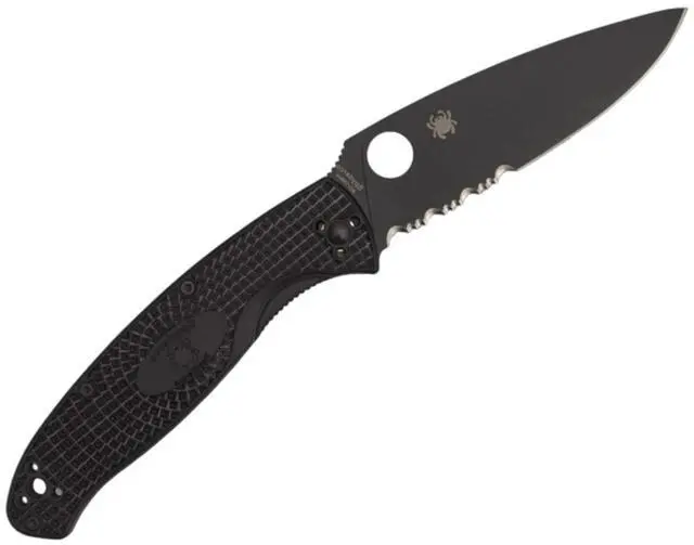 Alt view image 2 of 7 - Spyderco Resilience Lightweight Oxide-Coated 8Cr13MoV Large Blade 9.4-Inch Foldable Knife with Black Coated Liners and LinerLock (Black)