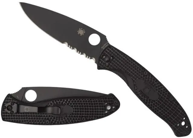 Alt view image 6 of 7 - Spyderco Resilience Lightweight Oxide-Coated 8Cr13MoV Large Blade 9.4-Inch Foldable Knife with Black Coated Liners and LinerLock (Black)