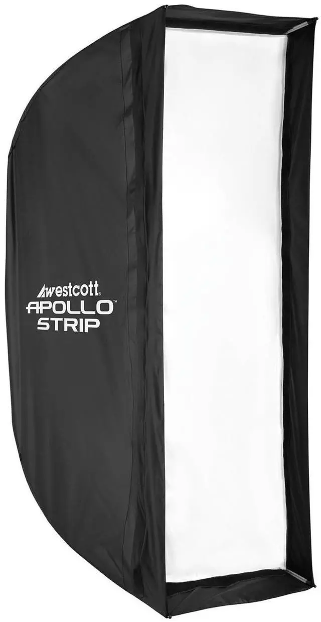 Alt view image 6 of 12 - westcott apollo strip (12? x 36?) quick open softbox with free egg crate grid - speedlight, monolight, flash, or continuous light modifier