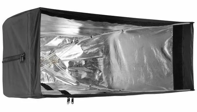 Alt view image 7 of 12 - westcott apollo strip (12? x 36?) quick open softbox with free egg crate grid - speedlight, monolight, flash, or continuous light modifier