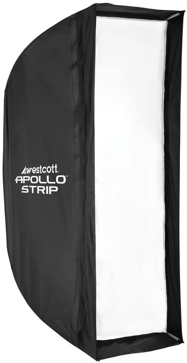 Alt view image 11 of 12 - westcott apollo strip (12? x 36?) quick open softbox with free egg crate grid - speedlight, monolight, flash, or continuous light modifier