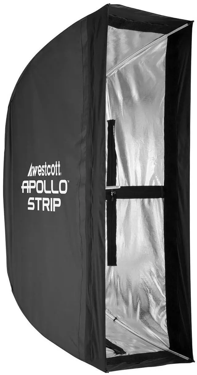 Alt view image 12 of 12 - westcott apollo strip (12? x 36?) quick open softbox with free egg crate grid - speedlight, monolight, flash, or continuous light modifier