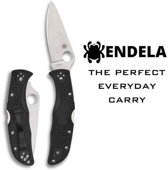 Alt view image 7 of 7 - Spyderco Endela Lightweight Folding Knife with VG-10 Stainless Steel PlainEdge Blade and Durable Black FRN Handle