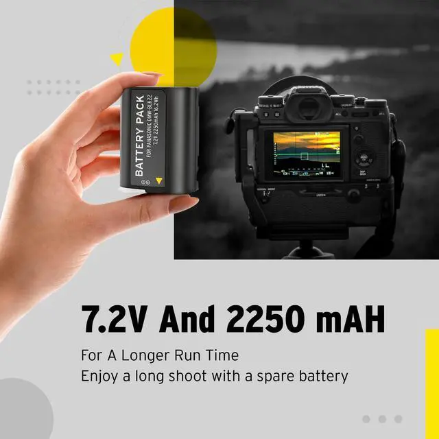 Alt view image 6 of 7 - Koah Pro Battery for Panasonic Camera DMW-BLK22 Compatible with Panasonic Lumix DC-S5 and Panasonic Lumix GH5 II (7.2V, 2250mAh)