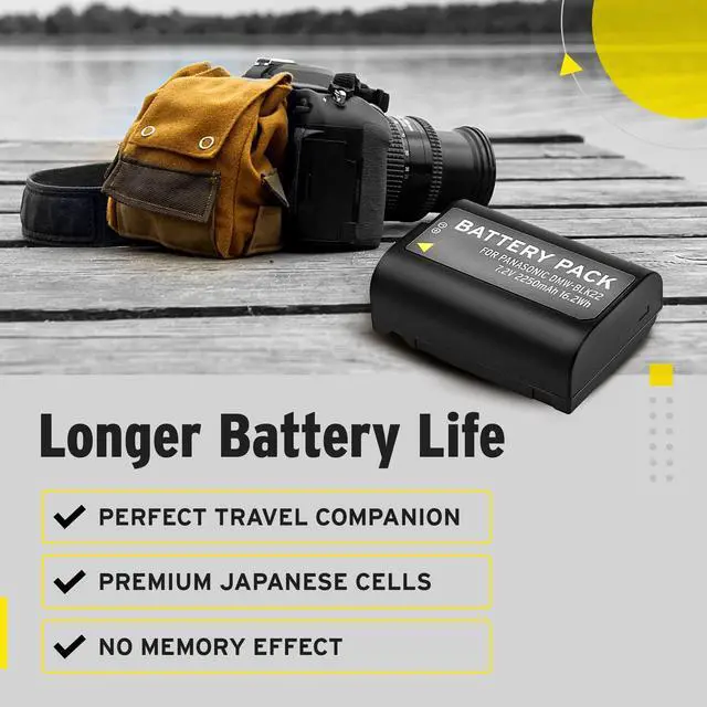 Alt view image 5 of 7 - Koah Pro Battery for Panasonic Camera DMW-BLK22 Compatible with Panasonic Lumix DC-S5 and Panasonic Lumix GH5 II (7.2V, 2250mAh)