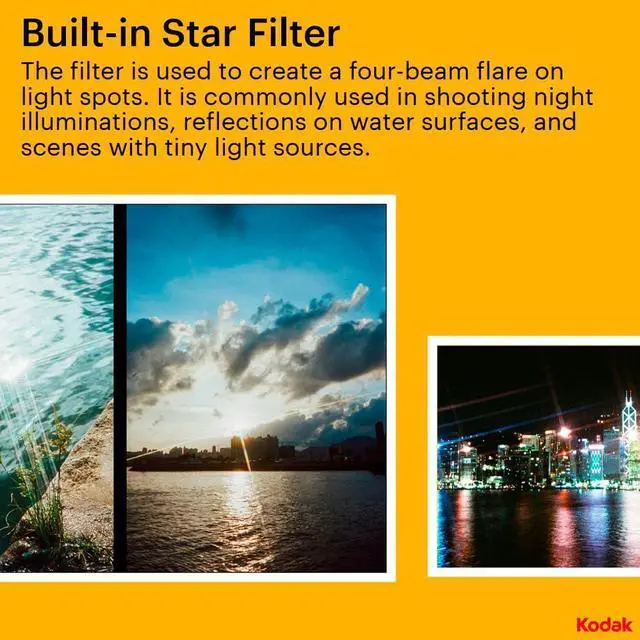 Alt view image 3 of 7 - Kodak Ektar H35N 35mm Half Frame Film Camera with Built-In Star Filter, Tripod Support, and Bulb Function for Long-Exposure Photography (Glazed Blue)