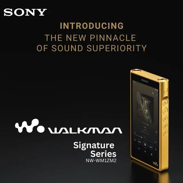 Alt view image 2 of 6 - Sony NW-WM1ZM2 Signature Series Walkman Bundle with Sony MDR-Z1R Signature Series Premium Hi-Res Enfolding Headphones with Leather Headband (Black) (2 Items)