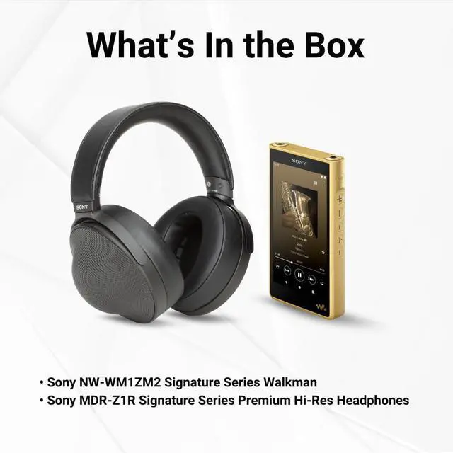 Alt view image 6 of 6 - Sony NW-WM1ZM2 Signature Series Walkman Bundle with Sony MDR-Z1R Signature Series Premium Hi-Res Enfolding Headphones with Leather Headband (Black) (2 Items)