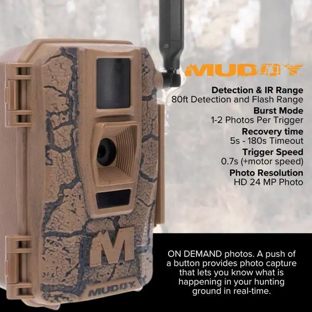 Alt view image 4 of 6 - Muddy Mitigator Cellular 24MP Imaging Trail Camera Bundle with Trail Camera Holder, SDHC UHS-I Memory Card, and High Speed Card Reader (4 Items)