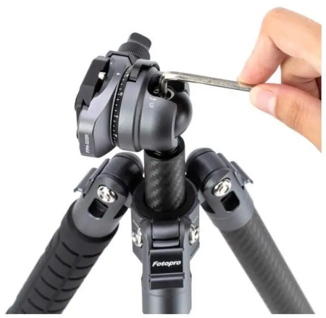 Alt view image 2 of 7 - Fotopro X-Airfly Tripod with Lightweight 3K Carbon Fiber Legs, Flip Lock System, and Two Section Center Column (Gray)