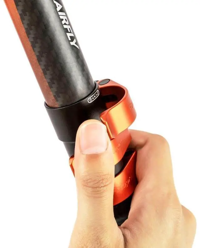 Alt view image 4 of 7 - Fotopro X-Airfly Max Video Lightweight Design 2-In-1 Tripod with Flip Lock System, Hidden Phone Holder, and Monopod Function (Orange)