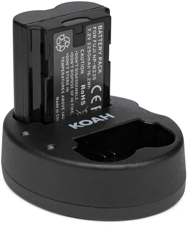 Alt view image 2 of 7 - Koah Fujifilm NP-W235 Two-Pack Rechargeable 2250mAh Battery and Dual Charger