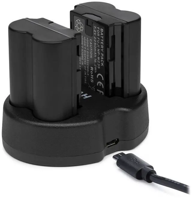 Alt view image 4 of 7 - Koah Fujifilm NP-W235 Two-Pack Rechargeable 2250mAh Battery and Dual Charger