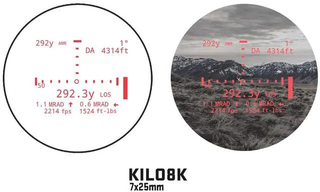 Alt view image 6 of 7 - SIG SAUER KILO8K-ABS 7x25mm Tactical Laser Rangefinding Monocular with BDX 2.0, Active Matrix Organic Light Emitting Graphic Display and Ballistic Data Exchange (Flat Dark Earth)