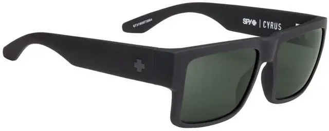 Alt view image 4 of 8 - Spy Cyrus Sunglasses 673180973864 - Soft Matte Black/HD Plus Gray Green Polar