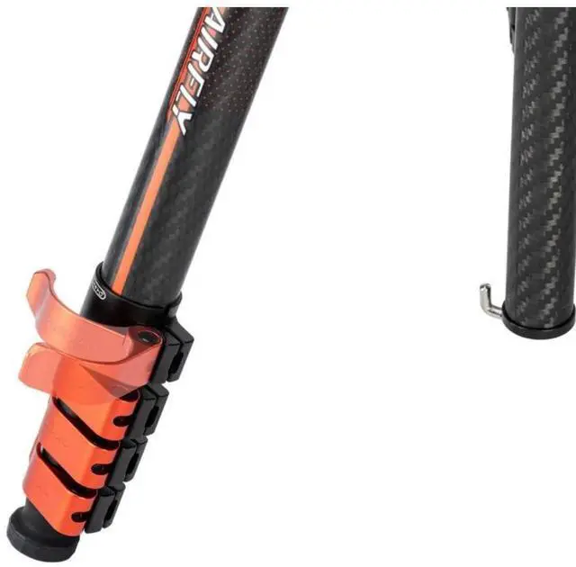 Alt view image 5 of 7 - Fotopro X-Airfly Video Tripod with Flip Lock System, Compact and Lightweight Design, and Two Section Center Column (Orange)