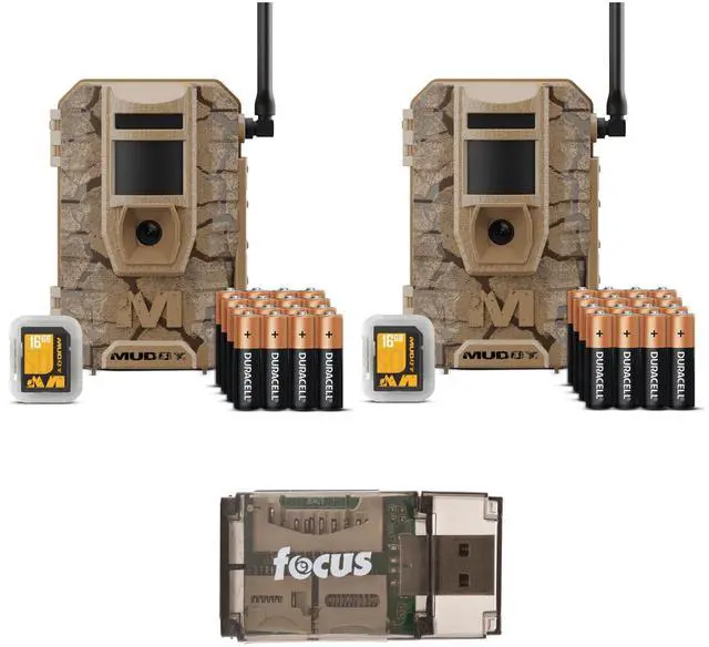 Main image of Muddy Mitigator 2.0 24MP Cellular Camera Combo with 720p Video and Versatile Mounting (Brown, 2-Pack) Bundle with All-In-One High Speed Card Reader (3 Items)