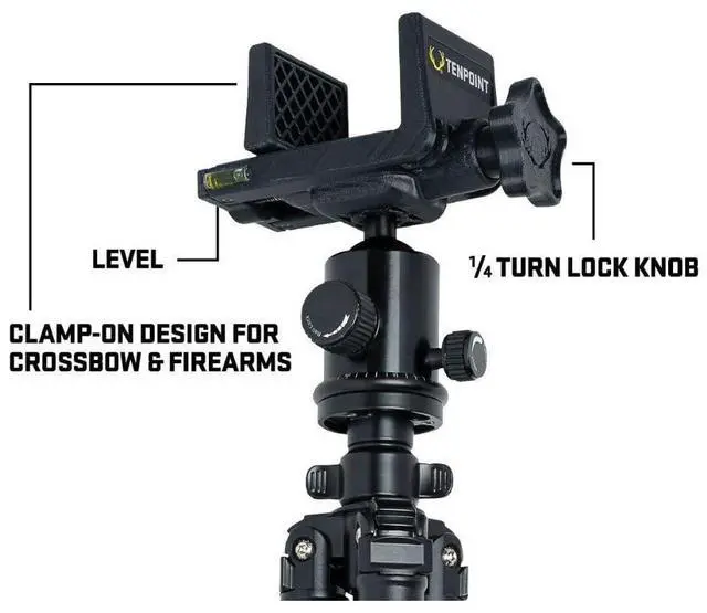 Alt view image 3 of 7 - TenPoint Axis Tripod with Extendable Lightweight Body and Built-In Compass (Black)