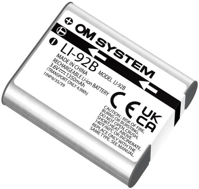Alt view image 5 of 5 - OM SYSTEM LI-92B Rechargeable Lithium-Ion Battery for Cameras - 3.6 Volts