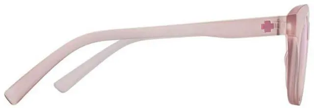 Alt view image 3 of 7 - SPY Optic Boundless Medium-Large Sunglasses for Women (Matte Translucent Rose Frame and Bronze with Rose Quartz Spectra Mirror Lens)