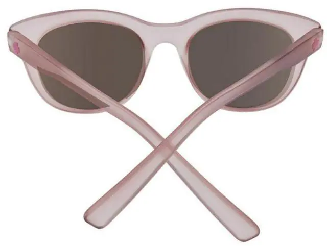 Alt view image 4 of 7 - SPY Optic Boundless Medium-Large Sunglasses for Women (Matte Translucent Rose Frame and Bronze with Rose Quartz Spectra Mirror Lens)