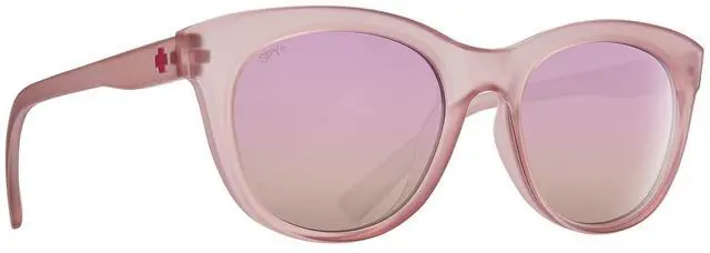Alt view image 5 of 7 - SPY Optic Boundless Medium-Large Sunglasses for Women (Matte Translucent Rose Frame and Bronze with Rose Quartz Spectra Mirror Lens)
